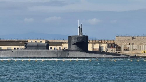 Nuclear submarine berthed at Gibraltar